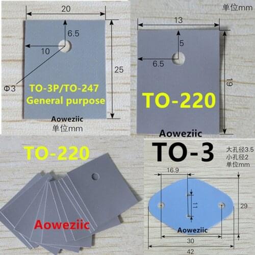 200Pcs Transistor Radiator Cooling Silicone Thermal Pad Film Card Heat Sink Sheet Insulation Gasket TO-220 TO-247 TO220 TO-3P