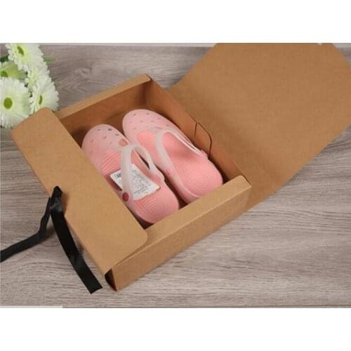 31*25.5*8cm 250pcs Black white Natural Kraft Paper Wedding gift Box Brown Paper white large clothing packaging carton box