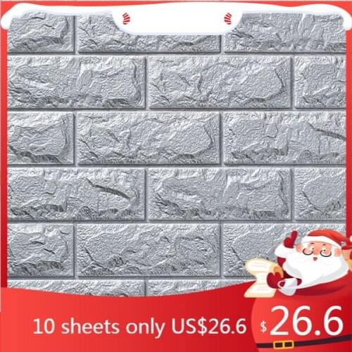 3D Wooden Wall Sticker Living Room Home Decor PE Foam Waterproof Wall Covering Wallpaper For TV Background Kids Room 3D Stickers
