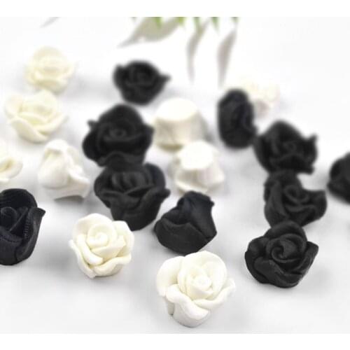 3D Rose Flower Rhinestones Diverse DIY New Charming Black White Nail Art Decoration Rose Jewelry Gel Nail Art Decoration