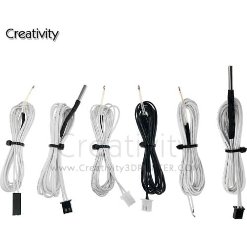 5pcs/lot 100K ohm NTC 3950 Thermistors Sensors with Cable 3D Printers Parts Temperature Part White 1M Line Accessories