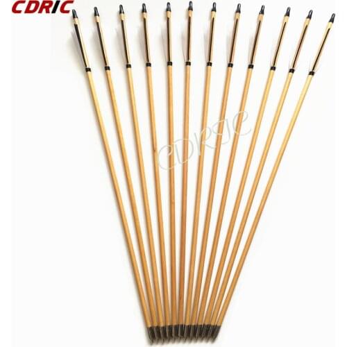 6/12Pcs Four styles and three colors of wooden arrows are optional Traditional Handmade Arrows For Recurve Bow Archery Shootin