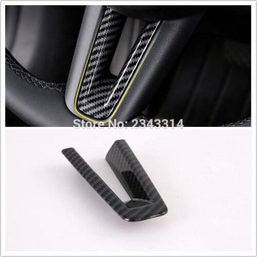 ABS Carbon Fiber Car Steering Wheel Covers Trim Sticker For Mazda CX-30 CX30 CX 30 2019 2020 Decorative Modeling Accessories