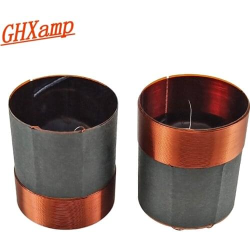 GHXAMP 25.5mm 4ohm Bass Voice Coil Woofer Speakers Repair Parts 25 Core High Power Black Aluminum Round Copper Wire 2PCS