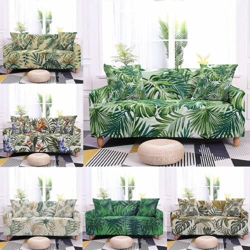 Tropical Leaves Elastic Sofa Cover for Living Room Sectional Corner Sofa Slipcover Couch Cover Sofa Protector 1/2/3/4 Seater