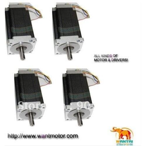 CNC 4PCS NEMA34 Wantai Stepper Motor High Quality 1600oz-in ,3.5A,Dual shaft CNC kit