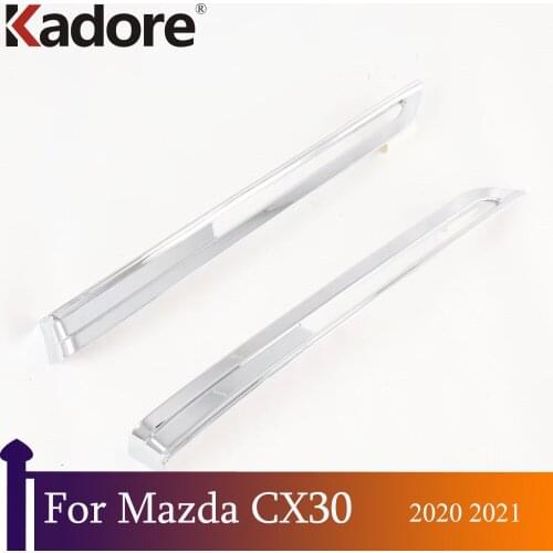 For Mazda CX30 CX-30 2020 2021 ABS Chrome Front Foglight Fog Light Cover Trim Car Protect Accessories Styling