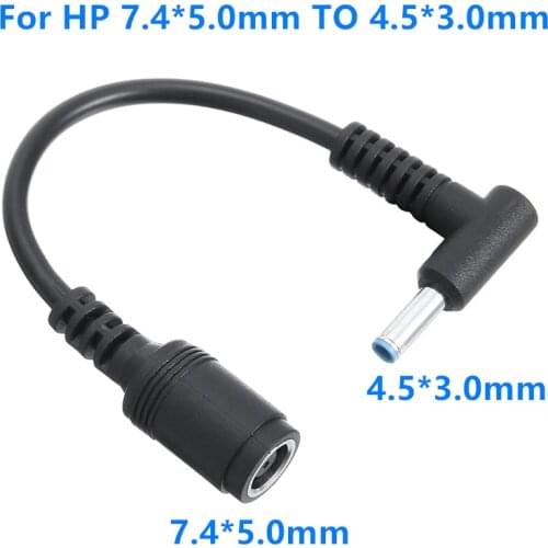 Female 7.4mm x 5.0mm To 4.5mm x3.0mm Male Charger Adapter Power Connector Converter Cable DC Jack For HP
