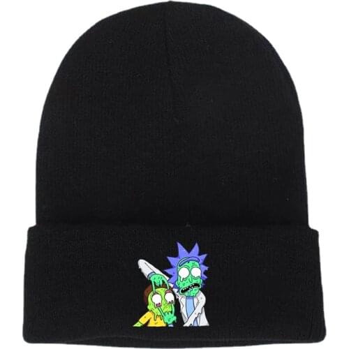 Anime Cotton Casual Beanies for Men Women Knitted Winter Hat Solid Hip-hop Skullies Bonnet Unisex Cap
