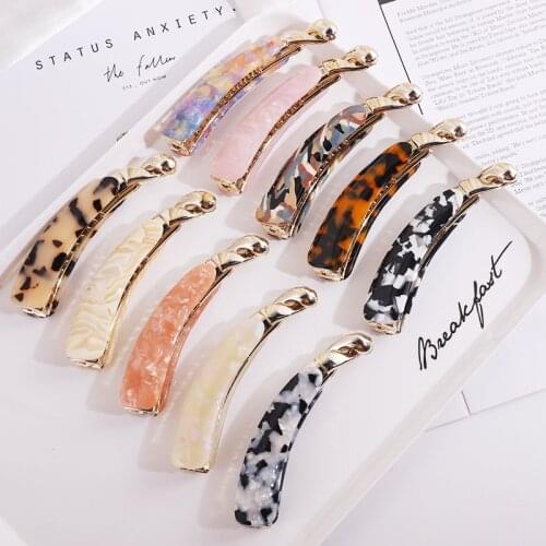 Imitation Marbled Acetic Acid Banana Vertical Hair Claw Pin Women Ponytail Holder Scrunchies Hair Clip Hairpins Hair Accessories