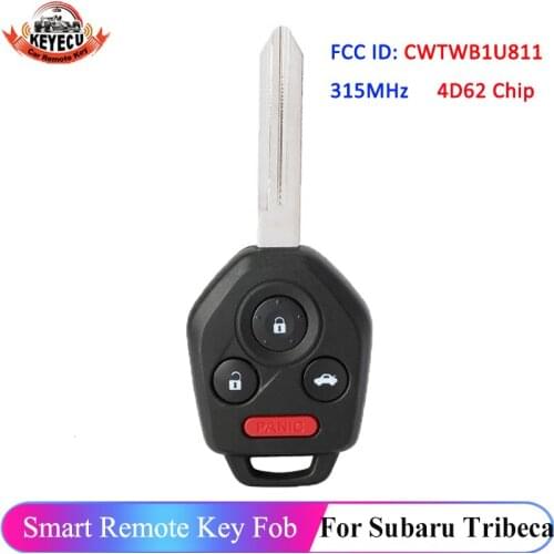 KEYECU for Subaru Tribeca 3.6L Base 2011 2012 2013 2014 315MHz 4D-62 Chip Remote Car Key Fob 57497-XA20A CWTWB1U811
