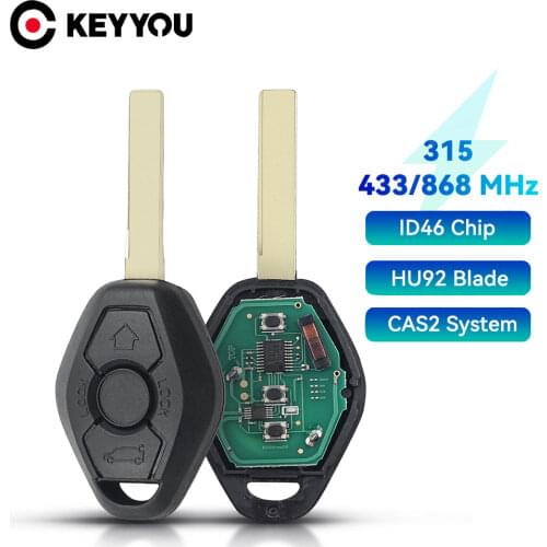 KEYYOU 3 Buttons 315LP MHZ 315MHz 433MHZ 868MHZ HU92 Remote Car Key ID46 Chip For BMW CAS2 5 series E46 E60 E83 E53 E36 E38