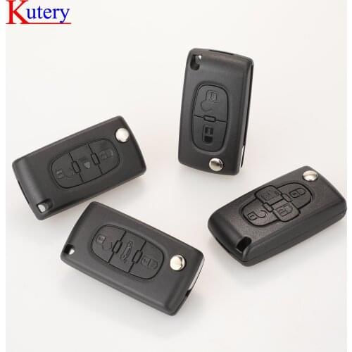 Kutery 2/3 Button Flip Fob Car key Case Shell For Fiat Scudo Ulysse Fit Lancia Phedra HU83/VA2 Blade Ce0523 Ce0536 Replace