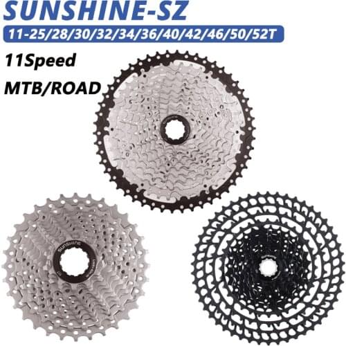 SUNSHINE MTB ROAD Bike Flywheel 11Speed 11-25/28/30/32/34/36/40/42/46/50/52T Freewheel 11V Cassette Ultralight Sprocket For SRAM