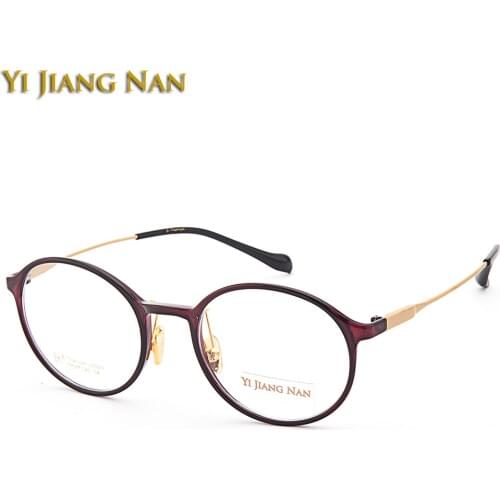 Men and Women Myopia Glasses Vintage Frame Round Eyeglasses with Clear Lenses