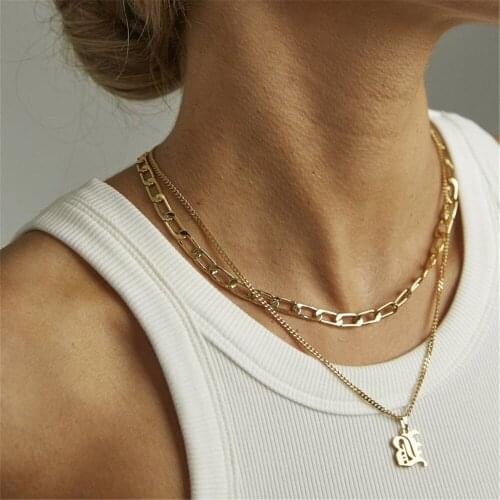 AurolaCo Customized Name Necklace Personalized Old English Name Necklace Stainless Steel For Women Jewelry Gift