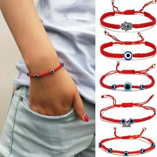 Braided Red Thread Bracelets For Women Men Bohemian Turkish Evil Eye Beads String Lucky Woven Jewelry Hot Fashion Gifts