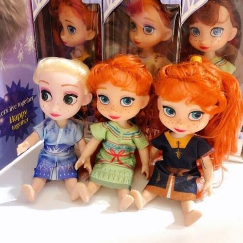 Disney Set Gift Box Frozen Doll Anna Aisha Mermaid Belle Princess Gift Set Girl Doll Creative Play House Toy Birthday Gift Toy
