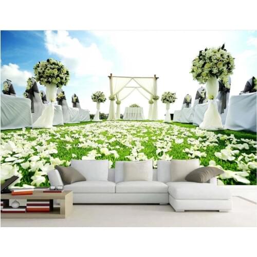 Custom photo 3d wallpaper Fresh flowers scenery european wedding living room home decor 3d wall murals wallpaper for walls 3 d