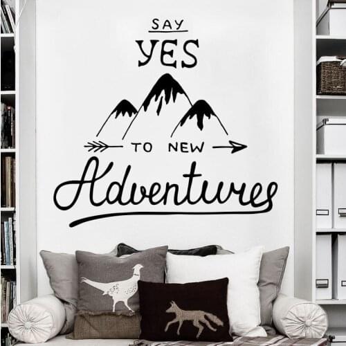 Explorer Travel Gifts Adventure Wall Decal Art Decor Sticker Mountain Quotes Vinyl Wall Sticker for Living Room Home Decor B41