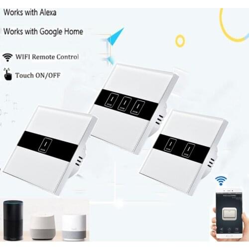 EU Smart Wifi Wall Touch Light Switch 1/2/3 Gang Touch WiFi Switch Smart Home ewelink APP Remote Controller Work with Alexa