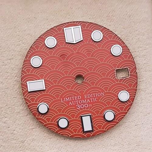 3C Luminous Watch dial Spare Parts for SKX007 Small MM Abalone NH35 Watch Parts Sun Pattern Automatic Movement