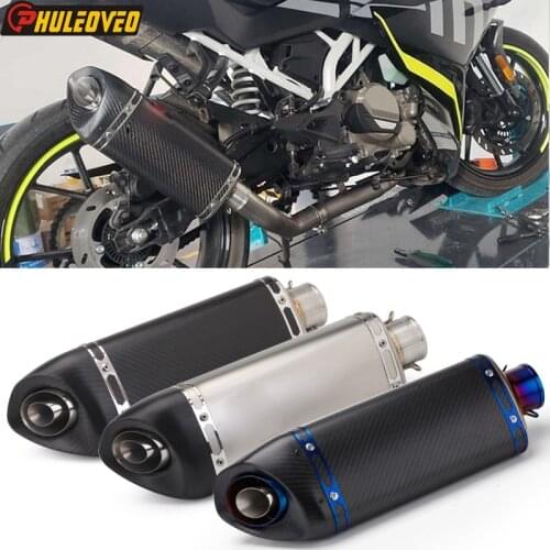 ID:51mm L:350mm/400mm/500mm Carbon FiberUniversal Motorcycle Exhaust Muffler Escape Demper for R1 R3 R6 R25 ZX6R MT09 MT07 NK502