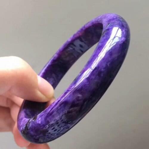 Top Quality Natural Charoite Purple Gems Woman Bangle Russian Gems Stone Certificate Best Gift Innder Diamater 59mm AAAAA