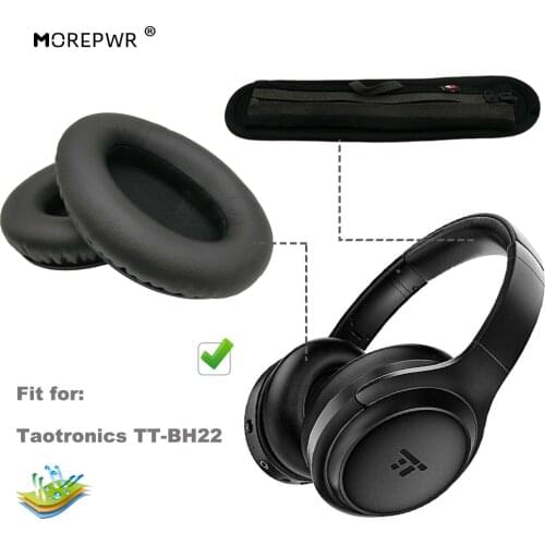 Replacement Ear Pads for Taotronics TT-BH22 TT BH22 Headset Parts Headband Leather Cushion Velvet Earmuff Earphone Sleeve Cover