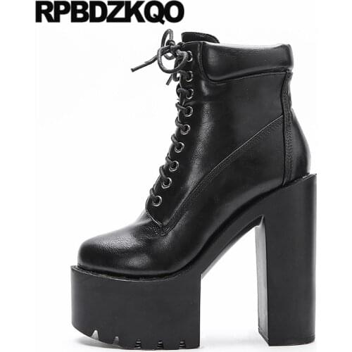 15cm High Heel Size 34 Extreme Demonia Black Women Gothic Platform Boots Punk Exotic Dancer Shoes Cheap Fetish Goth Chunky Ankle