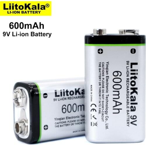 1 - 8PCS. LiitoKala 600mAh 9V li-ion Battery 6F22 9V Rechargeable Battery For Microphone Multimeter RC Toys Temperature gun