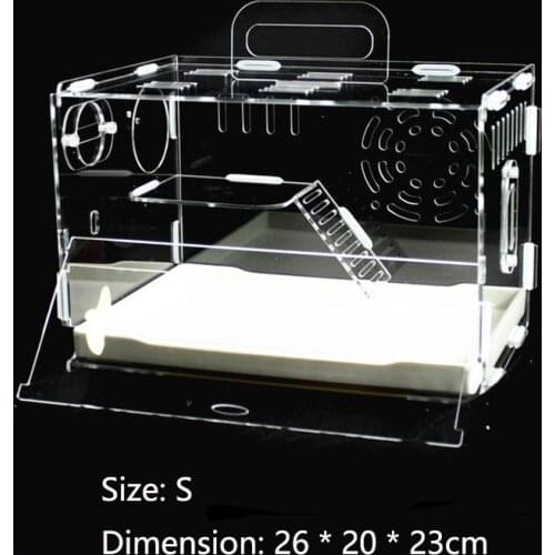 1 Storey Luxury Crystal Hamster Cage Castle House Small Animal Cages Transparent Cages (26*20*23cm)