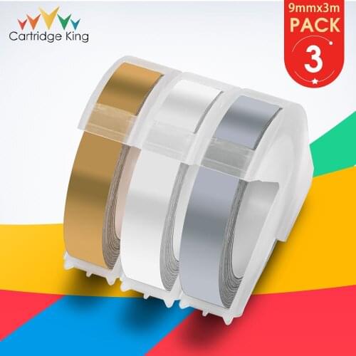 3PK 3/8" for Motex E101 Dymo 3D Embossing Label Maker 9mm Tapes Typewriter 12965 12966 15447 1610 Plastic Label Tape Multi Color