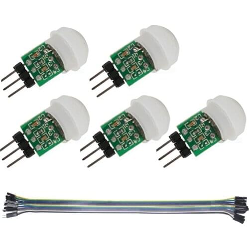 5PACK IR Human Sensor AM312 Mini Detector Module HC-SR312 Pyroelectric Infrared PIR Motion Automatic Detector