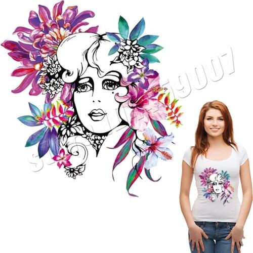 Abstract Lady Patch Iron-On Clothes Heat Transfer New Design Diy Accessory Washable Badges Applique