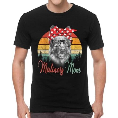 Belgian Malinois Mom T-Shirts Men Novelty T Shirts Short Sleeve Belgian Shepherd Dog Mechelaar Pets Tshirts Cotton Tees Top