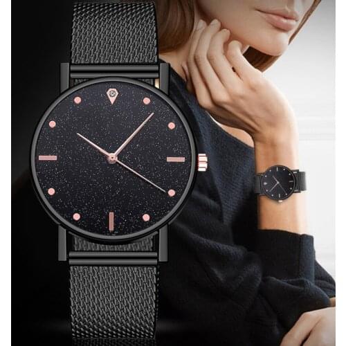 2020 Watch Ladies Fashion Luxury Ladies Gold Rose Gold Watch Dress Stainless Steel strap Analog Quartz Watch Clock Analog