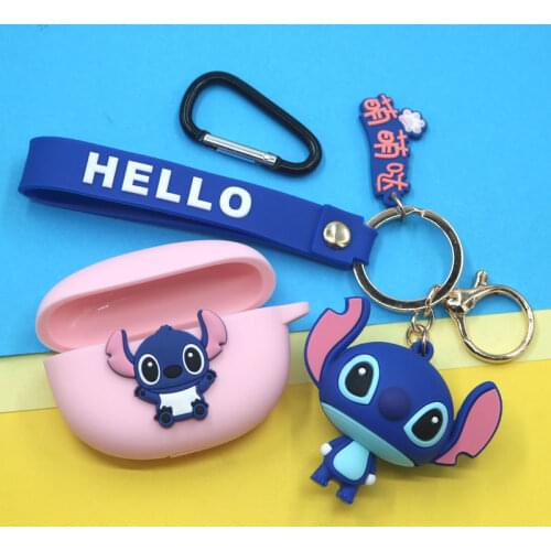 Disney Stitch Earphone Case With Key Chain For OPPO Enco X Wireless Bluetooth Headphone Protective Cover
