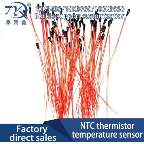 MF52B NTC Thermistor Temperature Sensor B3435 B3950 10K 100K 50mm 60mm 70mm 80mm 100mm Resistance Red