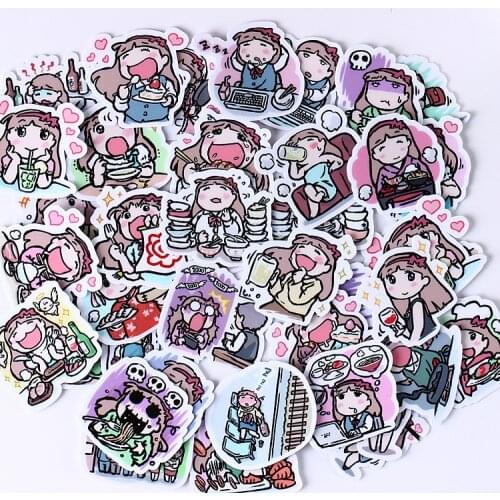 40pcs Creative kawaii self-made Greedy food people stickers scrapbooking decorative/DIY craft photo albums paper
