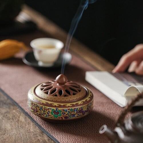 Home Creative Decoration Ceramic Incense Burner Chinese Classical Crafts Gift Tearoom Yoga Room Ornaments Furnishings Ashtray