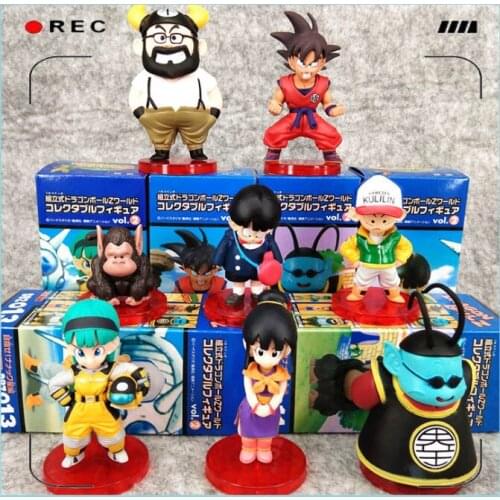 BANDAI Action Figure New Anime Dragon Ball Series 5th Generation Desktop Ornaments 8 Son Goku Kuririn Bulma Rare Model Toys