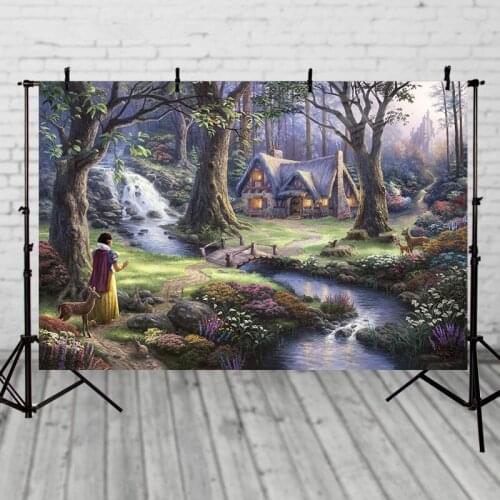 Cartoon Photography Background Fairy Garden Backdrop White Princess Wonderland Birthday Background Backdrop for Photo Studios