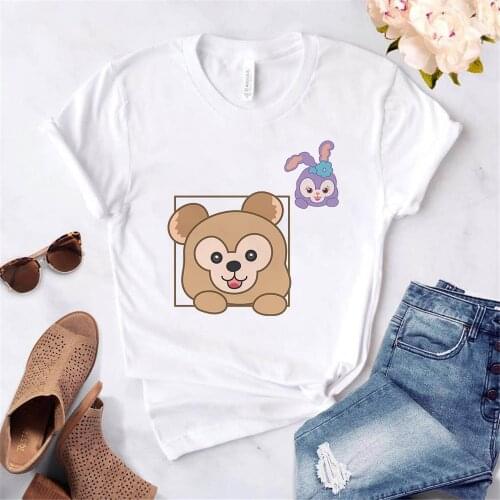 Duffy Disney Bear T Shirt Women Tee Shirt Girls Graphic Tshirt Casual Tee Tops Dropship Fashion Harajuku Short Sleeve