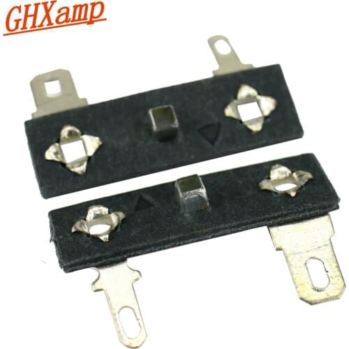 GHXAMP Speaker Cable Lugs Soldering 2-pin Horn Lead Tab Copper Silver Plated Lead Terminal Lug Horn Soldering Lug 2PCS