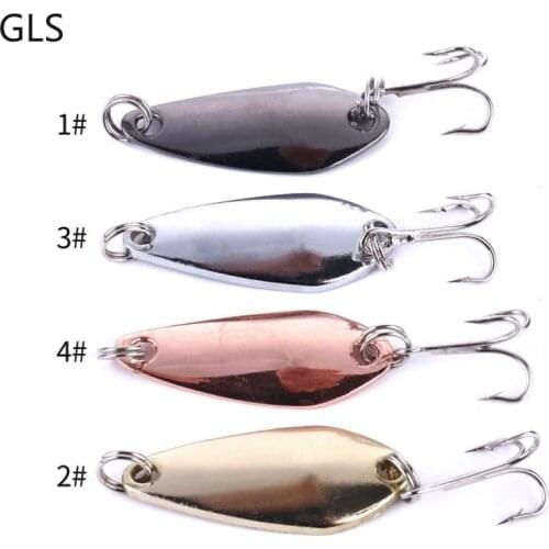 GLS 1PCS New 3.5cm 3.7G Mini Metal Sequin Fishing Lure 4 Colors Artificial Fake Bait For Bass/Blackfish Fishing Tackle