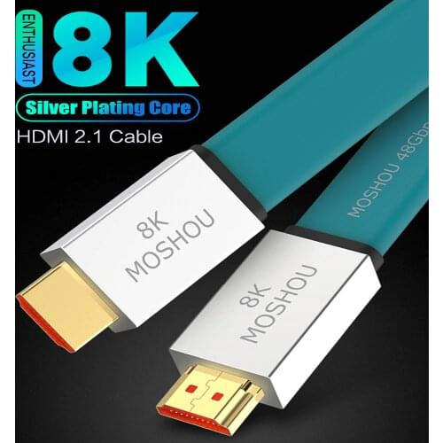 Enthusiast HDMI-compatible 2.1 Cable Ultra-HD 8K@120Hz Cable 48Gbs Male to Male Audio Video Cable HDR 4:4:4