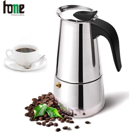 Italian Maker Coffee Machine Moka Pot Coffee Espresso Stainless Steel Tools Portable Coffeeware Cafe Latte Stovetop Accessories