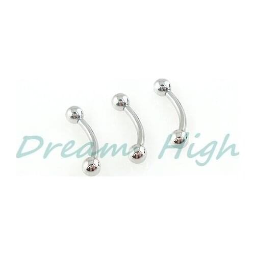 Wholesale Eyebrow Piercing 316L Surgical Steel Eyebrow Ring Body piercing Basic Style 100pcs/lot Free Shipping Mixed color