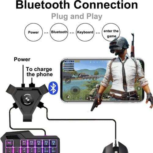 MeterMall PUBG Mobile Gamepad Controller Gaming Keyboard Mouse Converter For Android Phone To PC Bluetooth Adapter Plug And Play